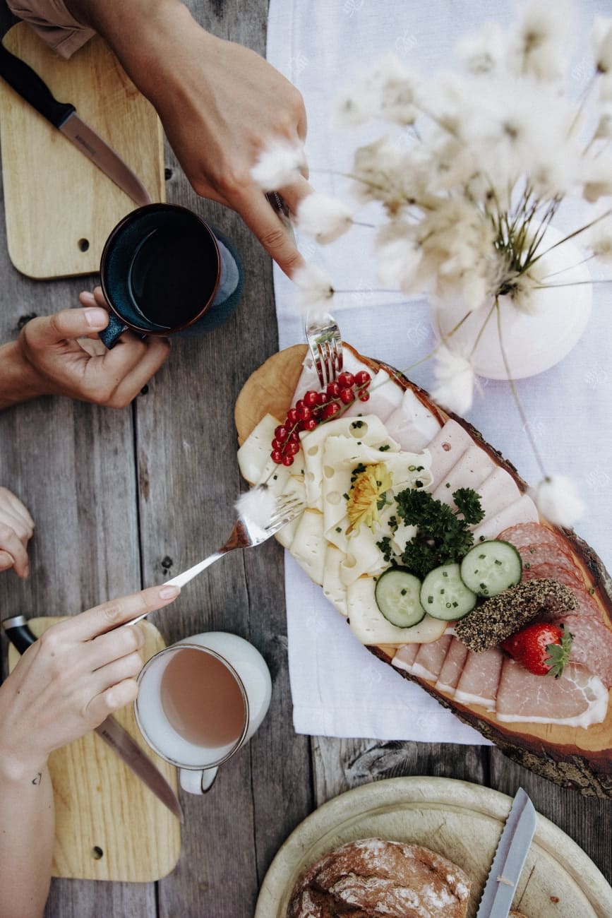 Detailaufnahme einer Jausenplatte